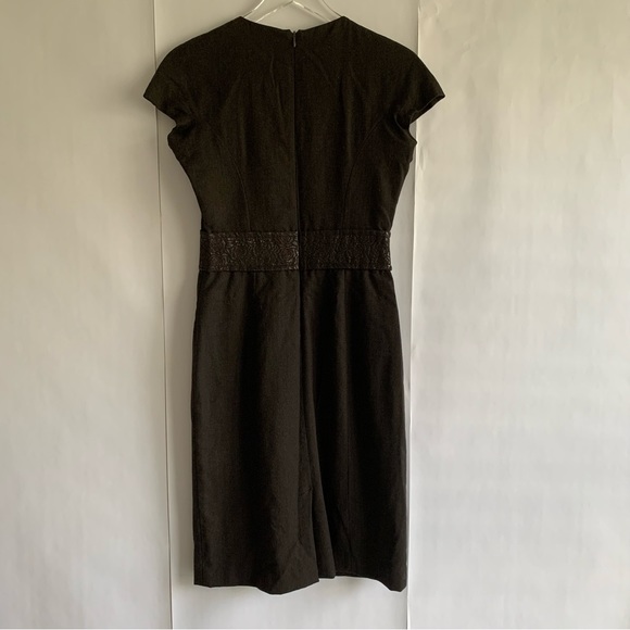 Etro Sheath Dress Lana Wool brocade trim waist - Picture 11 of 16